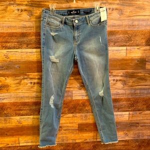 HOLLISTER MID RISE CROP SUPER SKINNY JEANS